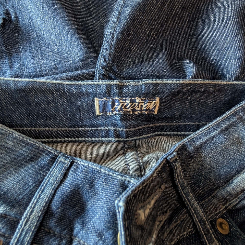 Hudson Jeans Y2K 2000s Low Rise Blue Flare Leg Denim Size 25 - Picture 5 of 6